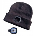 CZAPKA MĘSKA ZIMOWA ROBOCZA Z LATARKĄ CZOŁOWĄ LED WYWIJANA USB