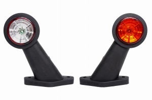 Lampa obrysowa obrysówka LED biało - czerwona rogowa FRISTOM FT-009C