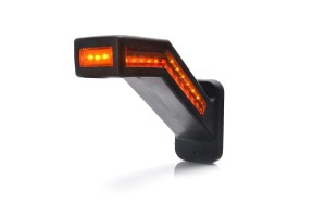 Lampa obrysowa WAŚ W168.8 1347 L LED boczna biało - czerwono - pomarańczowa + światło STOP + dynamiczny kierunkowskaz, na gumowym ramieniu.