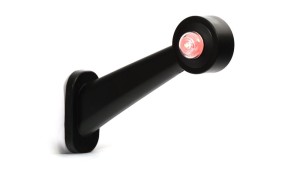 Lampa obrysowa LED boczna biało - czerwona WAŚ W21.3 136 P na gumowym ramieniu (klosz bezbarwny po obu stronach) PRAWA