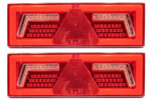 2x Lampa zespolona tylna LED NEON z trójkątem typ L1859-60 - 6 funkcyjna