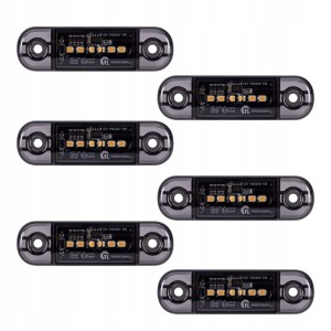 Lampa obrysowa obrysówka 6 LED pomarańczowa / żółta DARK 12-24V SLIM