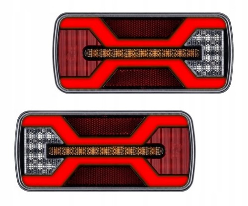 ZESTAW Lampy tylne zespolone LED X-SPIDER ciągnik przyczepa naczepa 12/24V