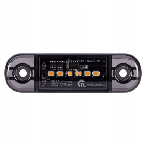 Lampa obrysowa obrysówka 6 LED pomarańczowa / żółta DARK 12-24V SLIM