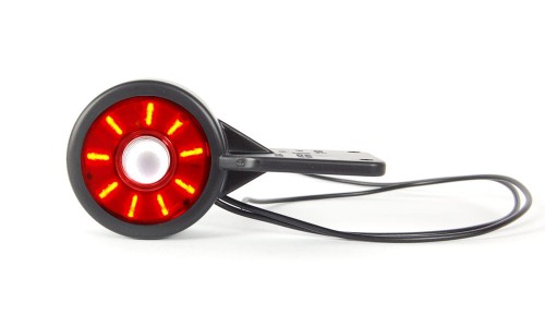 Lampa obrysowa LED boczna biało - czerwona WAŚ W23ww 514BC na gumowym ramieniu
www.bmefekt.pl