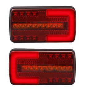 2x Lampa zespolona tylna LED NEON z dynamicznym kierunkiem - 4 funkcyjna L2301 KOMPLET