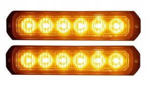2x LAMPA OSTRZEGAWCZA 6LED STROBOSKOP LAWETA POMOC LW0032