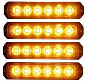 4x LAMPA OSTRZEGAWCZA 6LED STROBOSKOP LAWETA POMOC LW0032