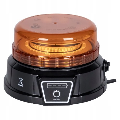 Lampa ostrzegawcza kogut LED magnes na AKUMULATOR rotacyjna bezprzewodowa